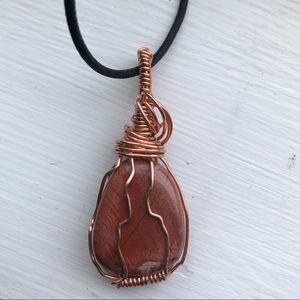 Breciated Jasper Copper Wired Necklace